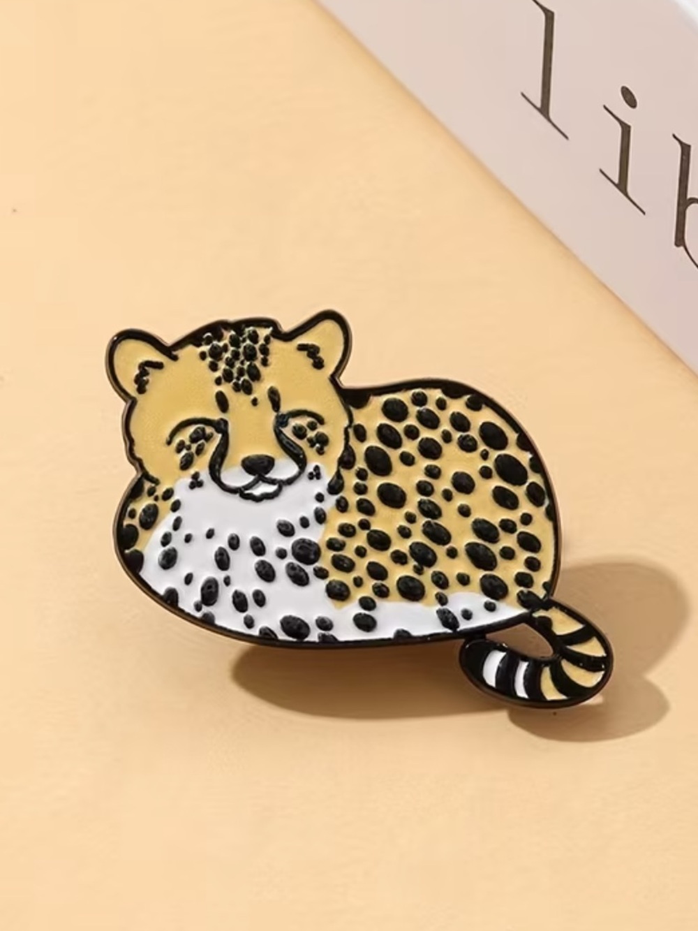 Leopard Enamel Pin - Yellow & White Spotted Cat
